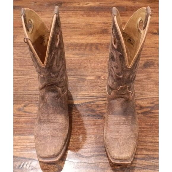 Justin Gaucho Madera Brown Western Cowboy Boots Men's Size 9D READ - Picture 1 of 6